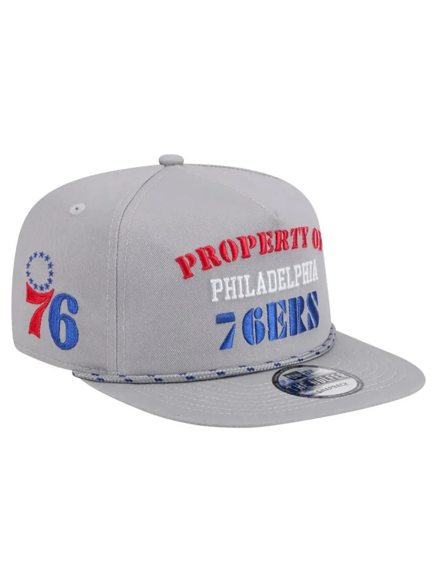New Era Мужская серая кепка-снепбек Philadelphia 76ers в стиле ретро Property Of Golfer — изображение 1 из 4, серый
