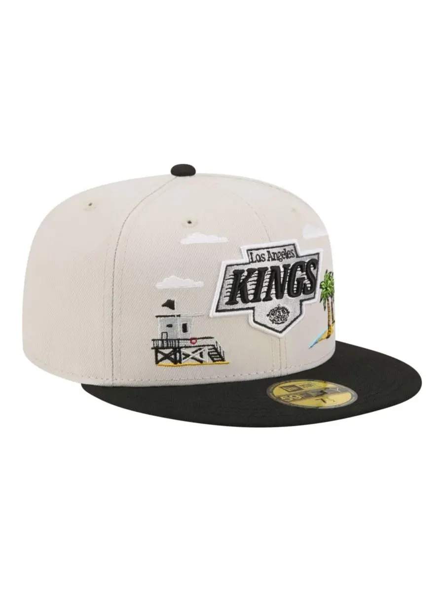 Кепка New Era 59FIFTY с вышивкой, Los Angeles Kings — изображение 4 из 5, бежевый черный