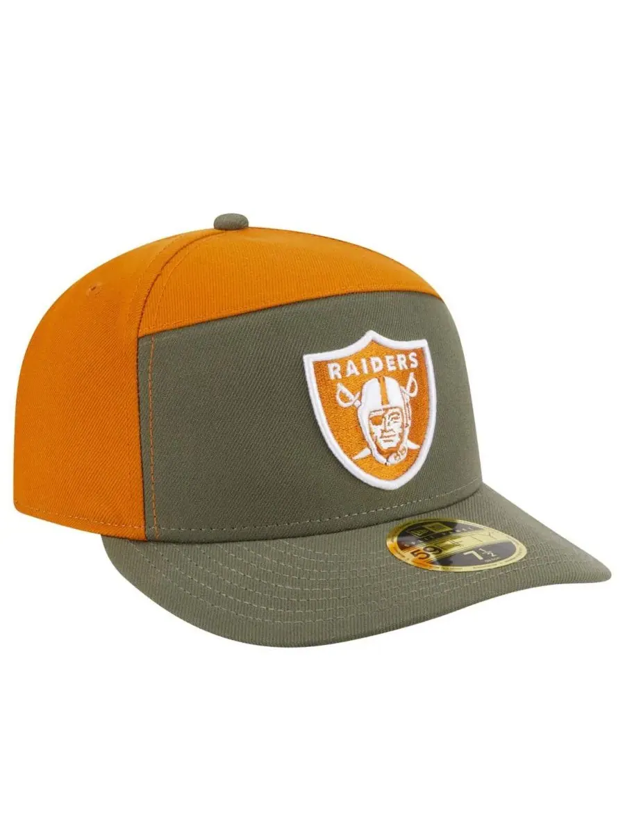 New Era Мужская кепка Las Vegas Raiders Two-Tone Color Pack Split Panel 59FIFTY — изображение 4 из 5, оливковый коричневый