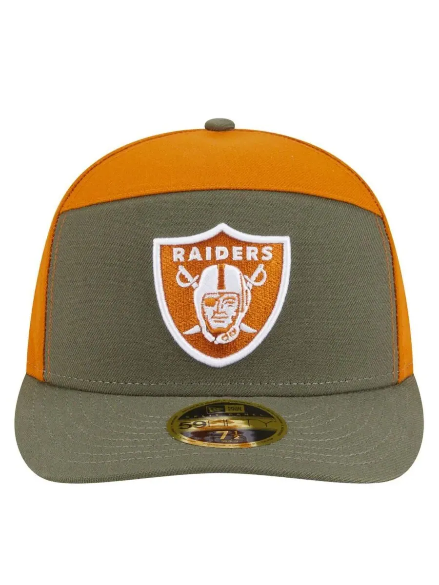 New Era Мужская кепка Las Vegas Raiders Two-Tone Color Pack Split Panel 59FIFTY — изображение 5 из 5, оливковый коричневый