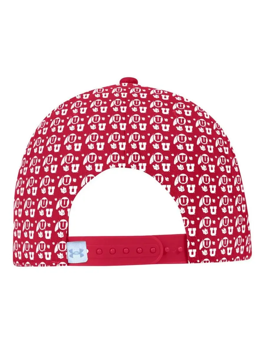 Under Armour Мужская красная бейсболка Utah Utes Gameday ArmourFuse Snapback — изображение 2 из 4, красный