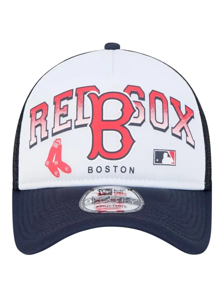 New Era Мужская белая бейсболка Boston Red Sox в стиле ретро с логотипом 9FORTY и регулируемой — изображение 3 из 4, белый