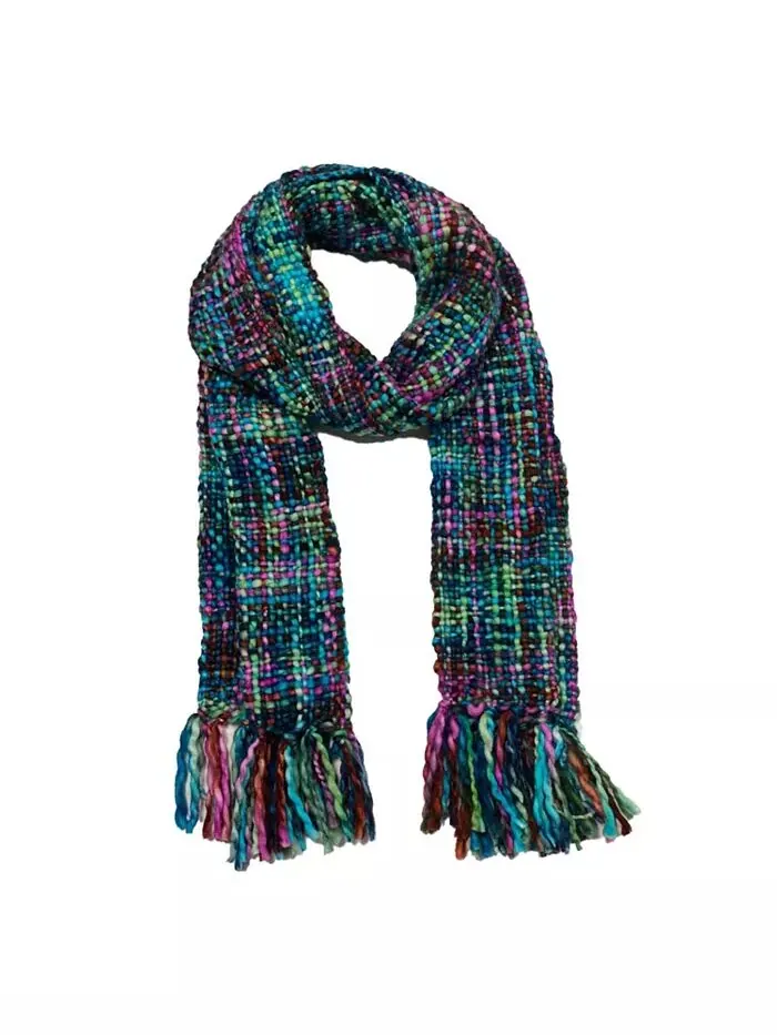 Artisan Woven Stella 100% переработанный акрил разноцветный зимний шарф Feelgoodz — изображение 1 из 2, тихоокеанский