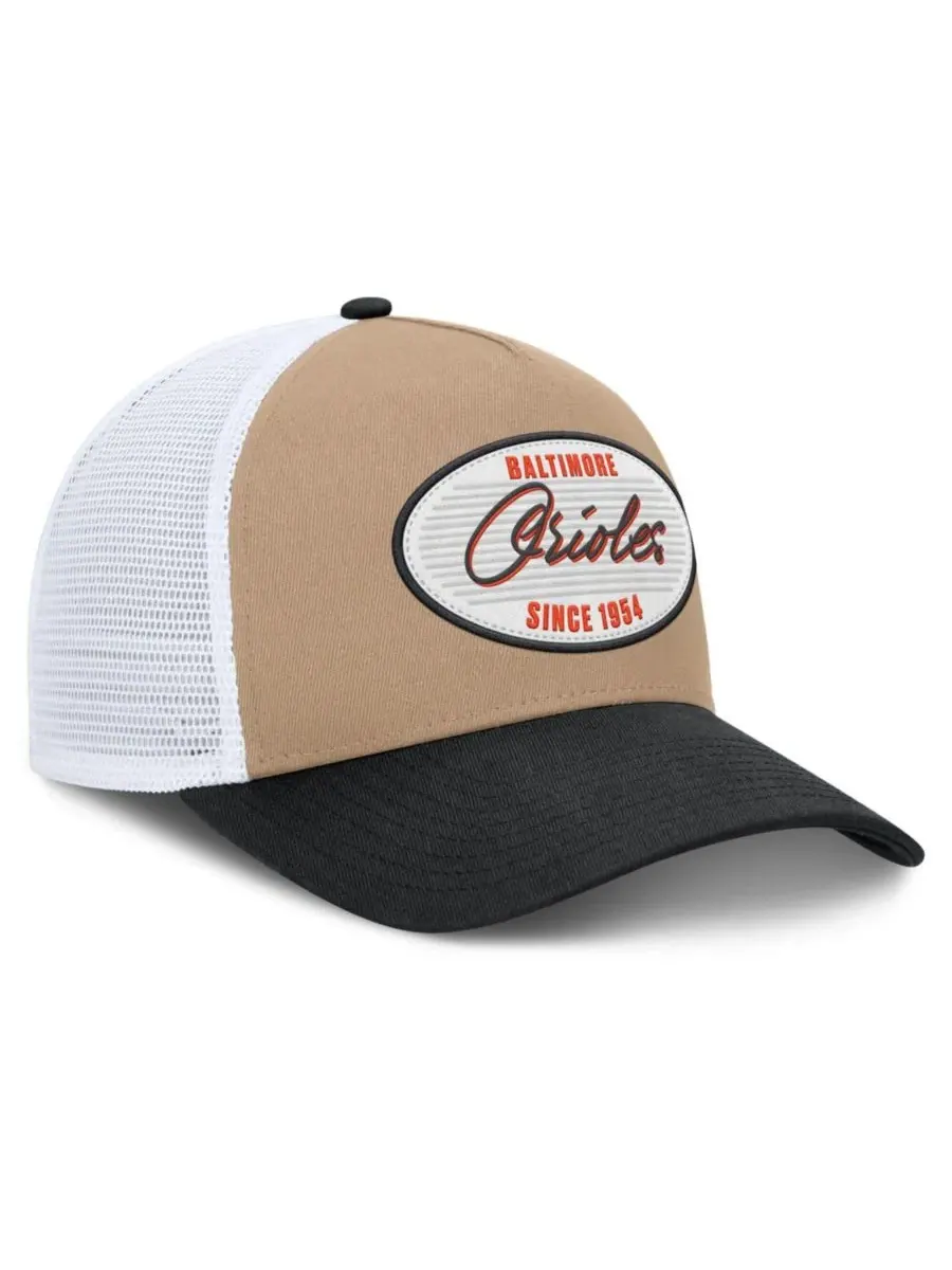 Бейсболка Nike Rise A-Frame с принтом Baltimore Orioles — изображение 3 из 4, хаки черный
