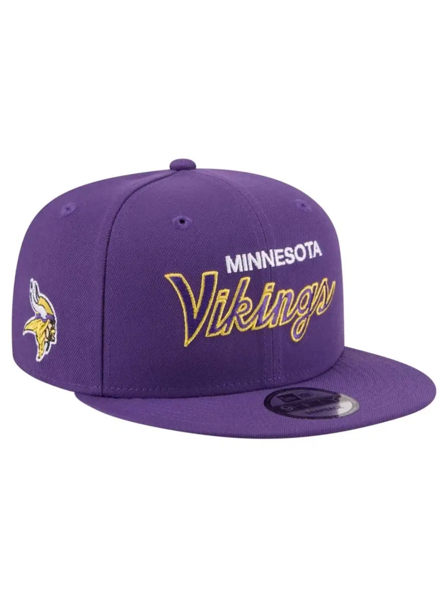 Бейсболка New Era Core Team Script 9FIFTY с вышивкой Minnesota Vikings — изображение 3 из 7, фиолетовый