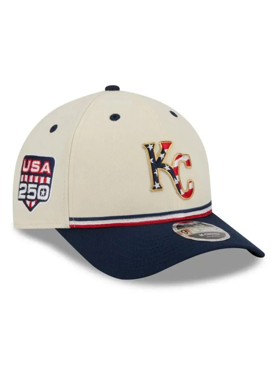 Бейсболка New Era Kansas City Royals USA 250 — изображение 1 из 5, кремовый темно-синий