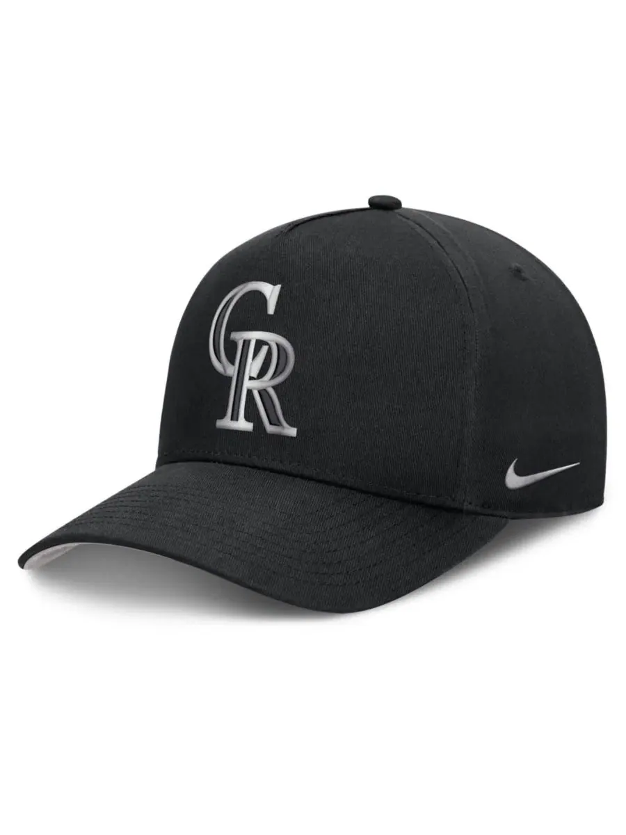 Бейсболка Nike Colorado Rockies Rise Dri-FIT A-Frame — изображение 3 из 5, черный серый