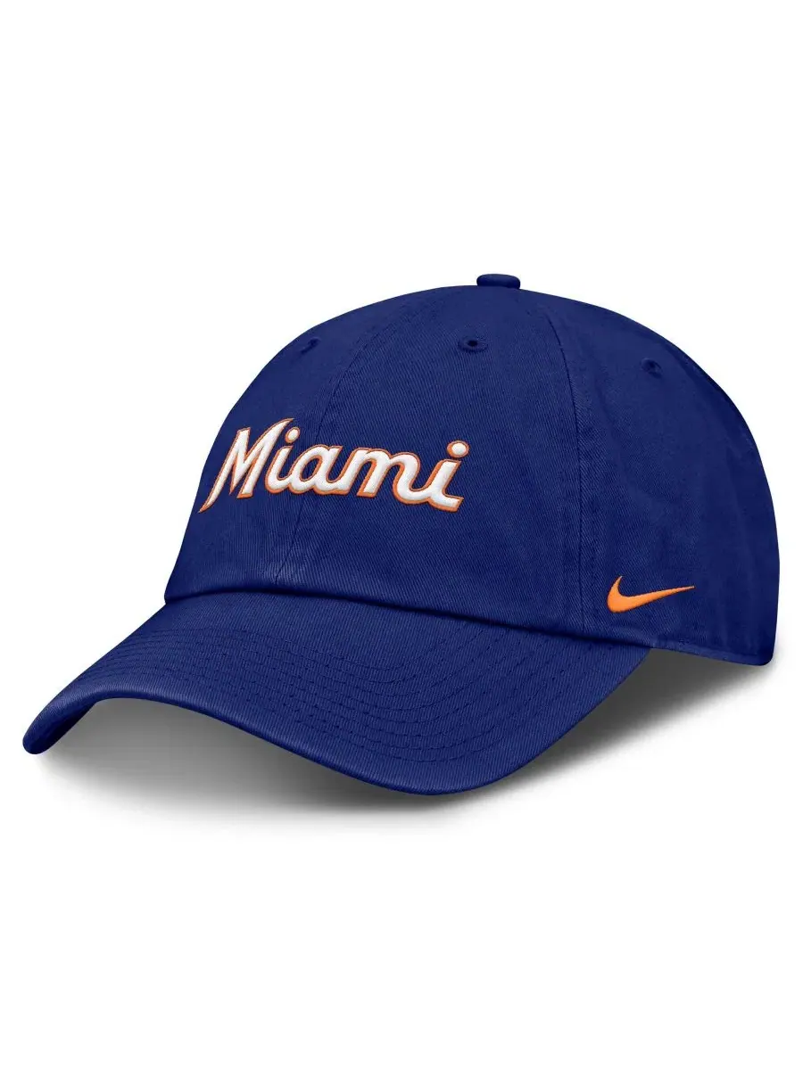 Бейсболка Nike с вышивкой Miami Marlins — изображение 1 из 4, королевский