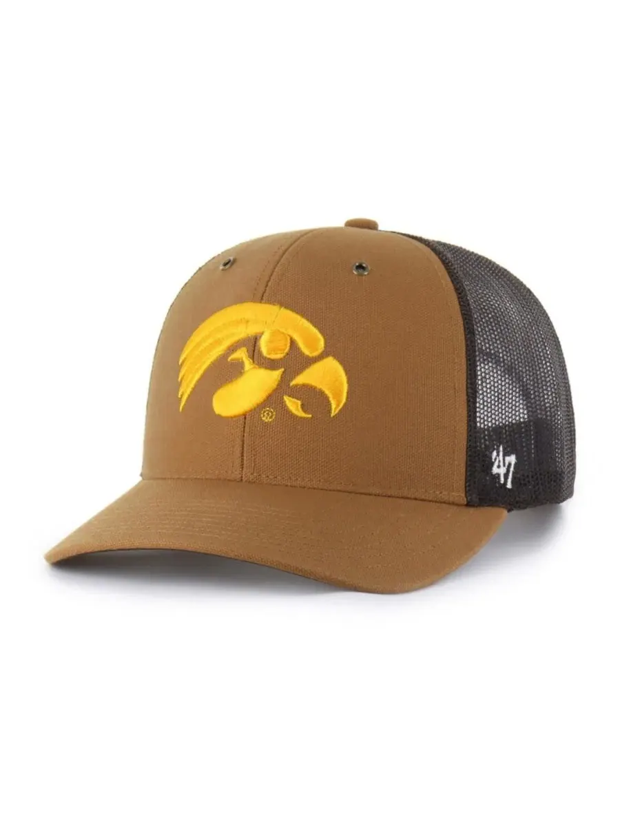Бейсболка-тракер с вышивкой Iowa Hawkeyes, модель Carhartt x '47 — изображение 1 из 4, коричневый