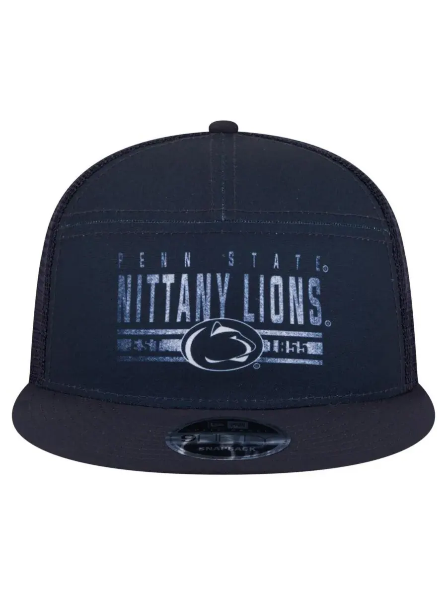 New Era Мужская темно-синяя кепка-тракер Penn State Nittany Lions Split Panel 9FIFTY Snapback — изображение 3 из 4