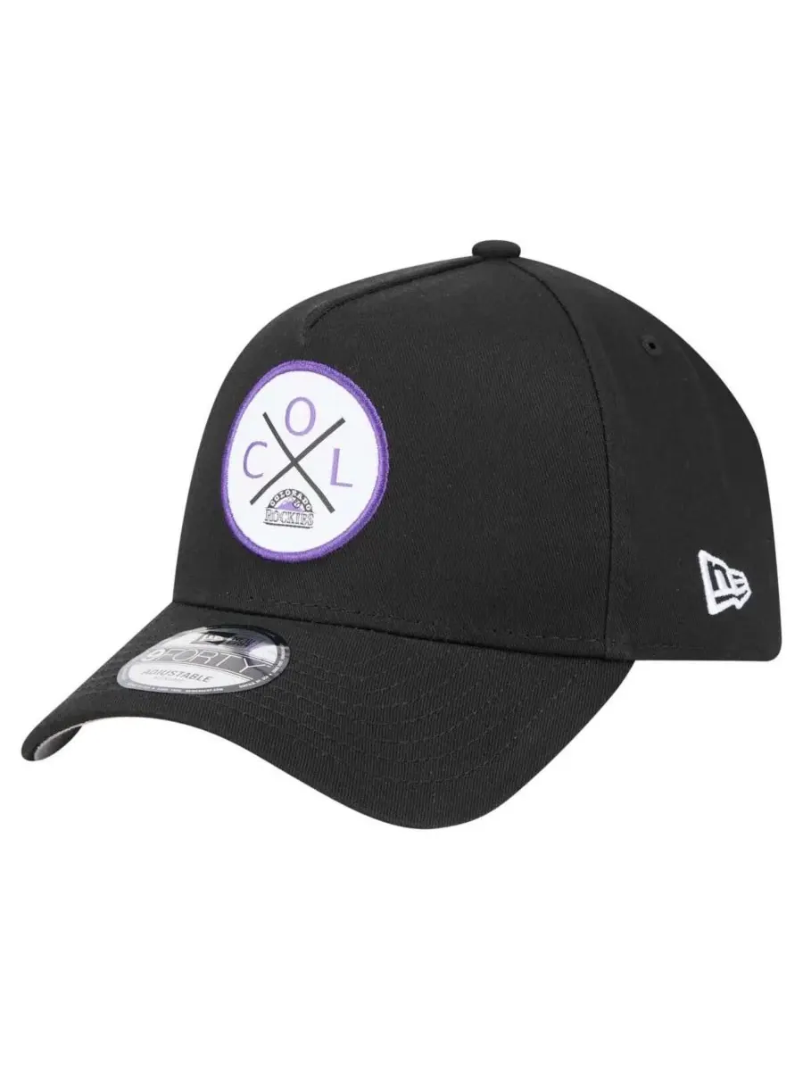 New Era Мужская черная регулируемая кепка Colorado Rockies 9FORTY A-Frame — изображение 1 из 5, черный
