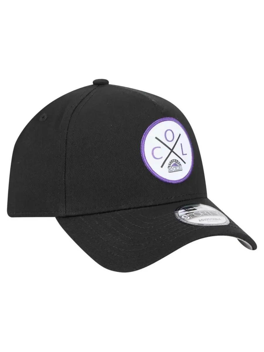New Era Мужская черная регулируемая кепка Colorado Rockies 9FORTY A-Frame — изображение 4 из 5, черный