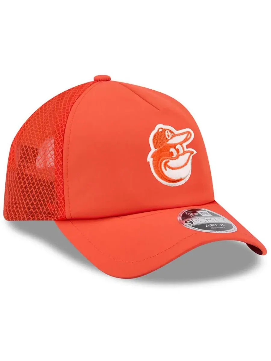 Кепка-тракер с вышитым логотипом Baltimore Orioles 2026 Batting Practice Apex 9FORTY New Era — изображение 3 из 4, оранжевый