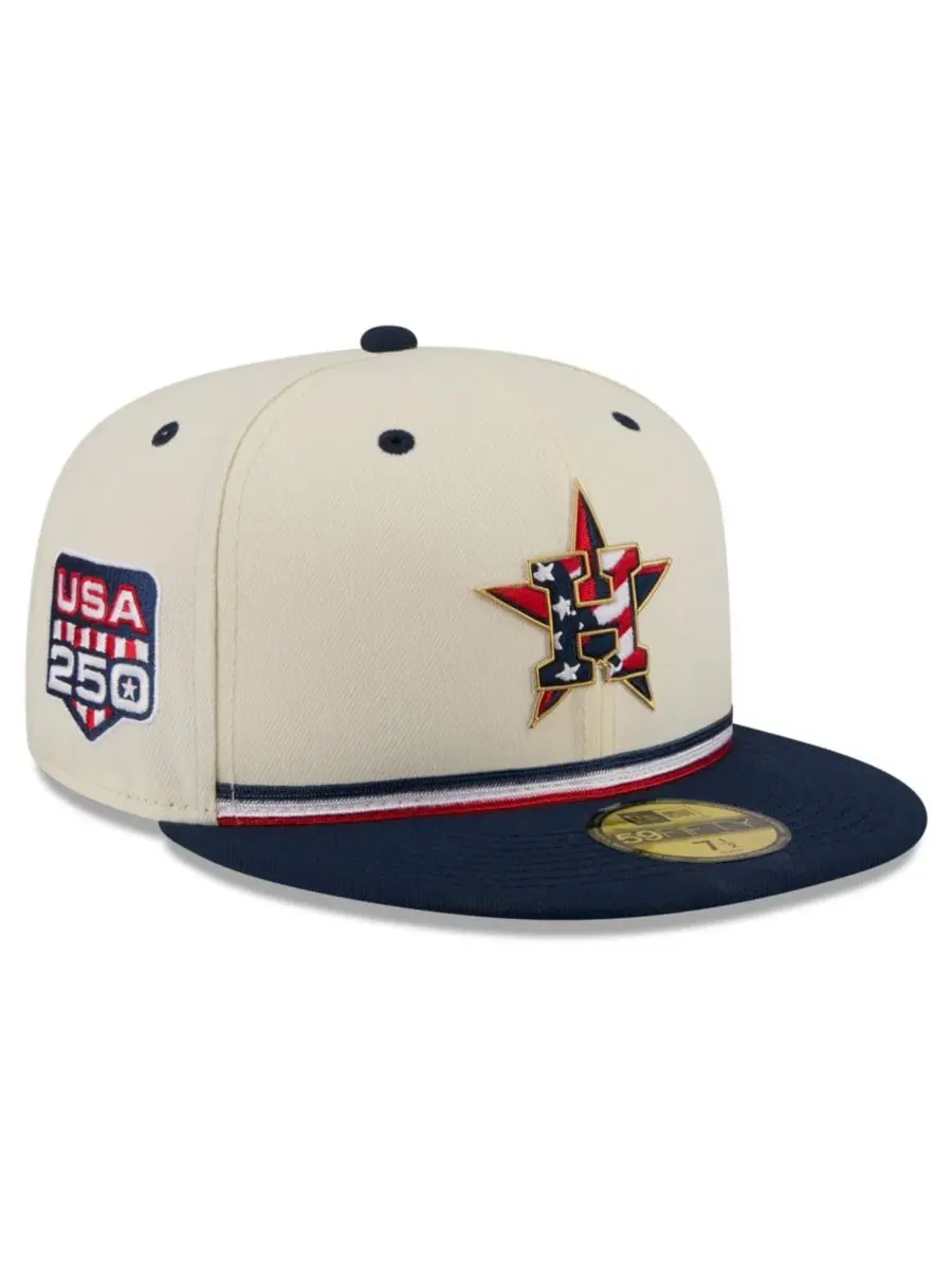 Кепка New Era Houston Astros USA 250 Fourth of July 59FIFTY — изображение 1 из 4, кремовый синий