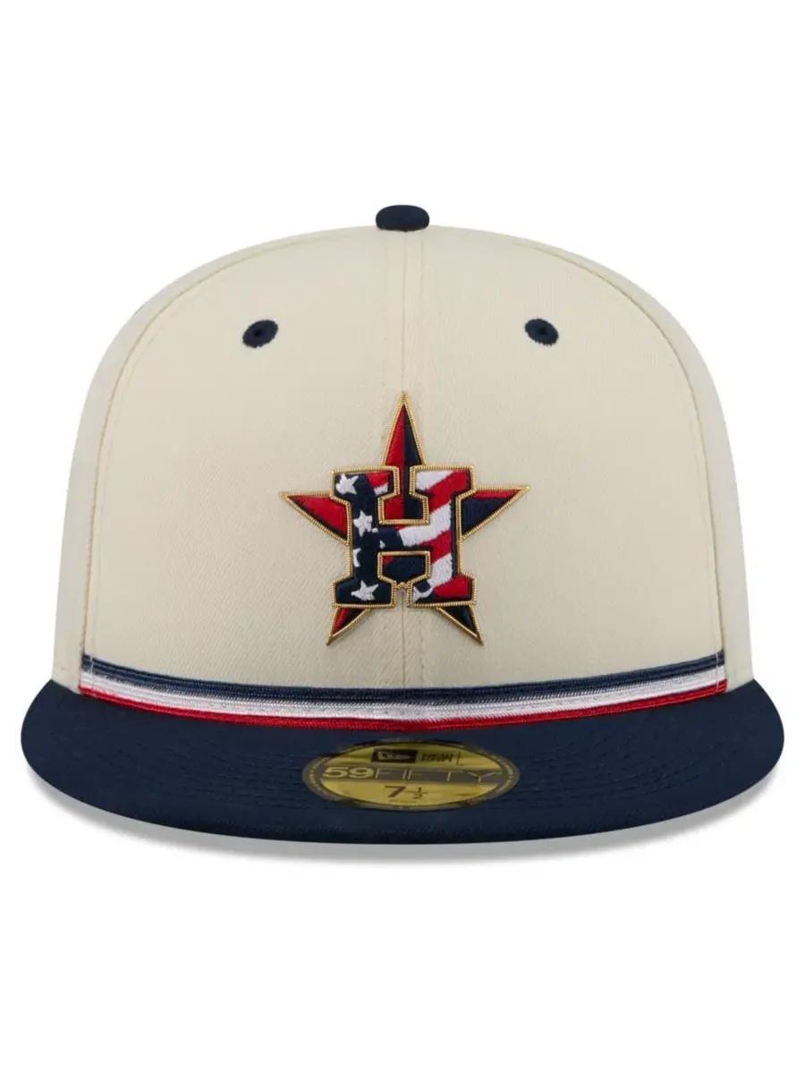 Кепка New Era Houston Astros USA 250 Fourth of July 59FIFTY — изображение 2 из 4, кремовый синий