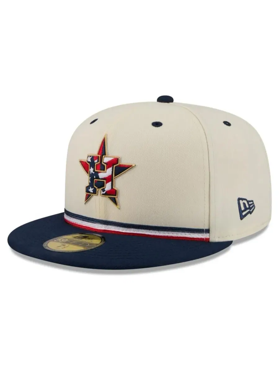 Кепка New Era Houston Astros USA 250 Fourth of July 59FIFTY — изображение 3 из 4, кремовый синий