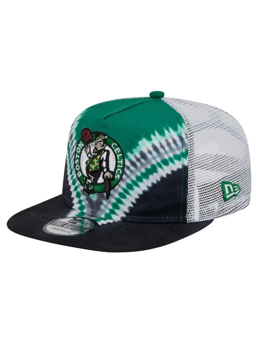 New Era Мужская бейсболка-снепбек Boston Celtics в стиле ретро — изображение 1 из 4, черный зеленый