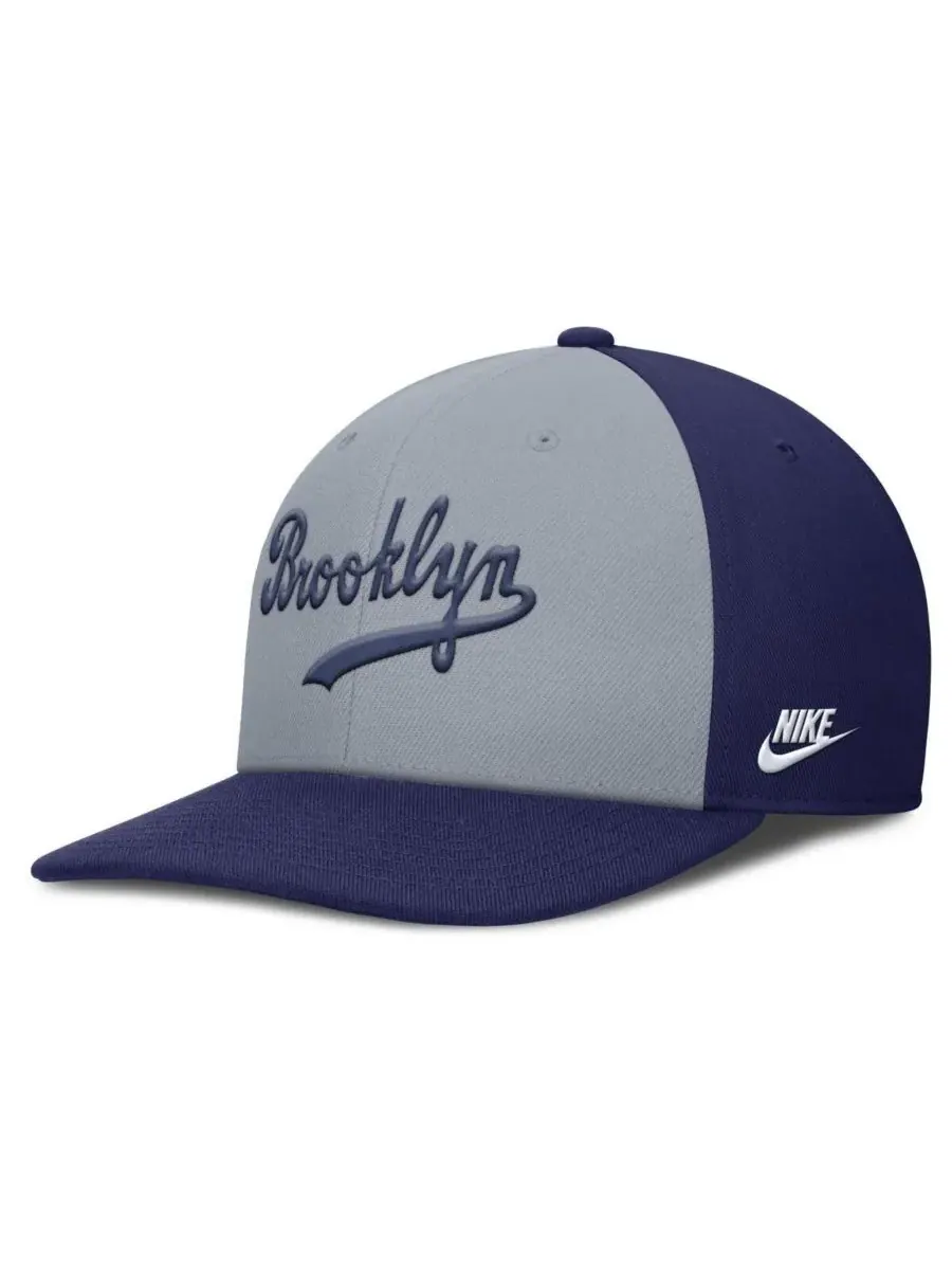 Nike Мужская серая/королевская бейсболка Brooklyn Dodgers Cooperstown Collection Pro Performance — изображение 3 из 4, серый