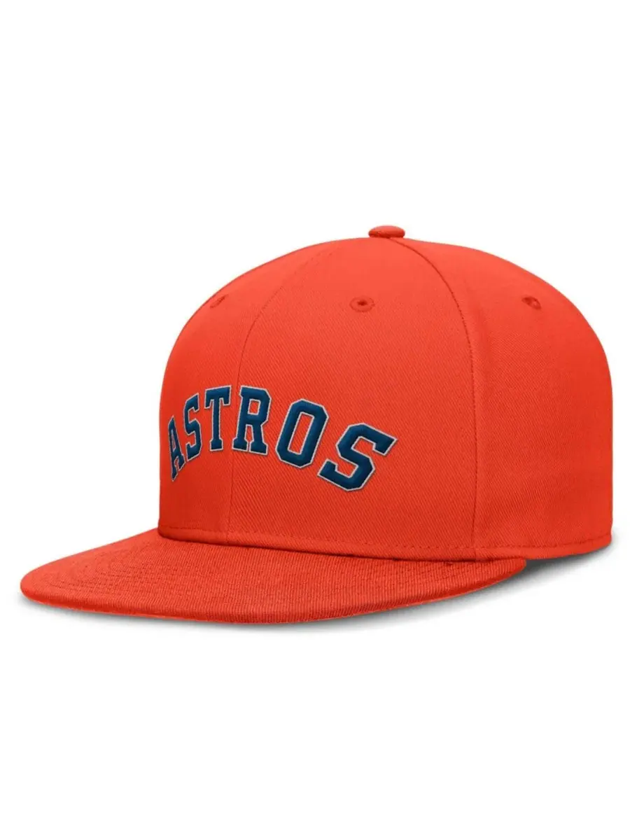 Бейсболка Nike Houston Astros Wordmark Dri-FIT Round Bill True Fitted — изображение 1 из 4, оранжевый