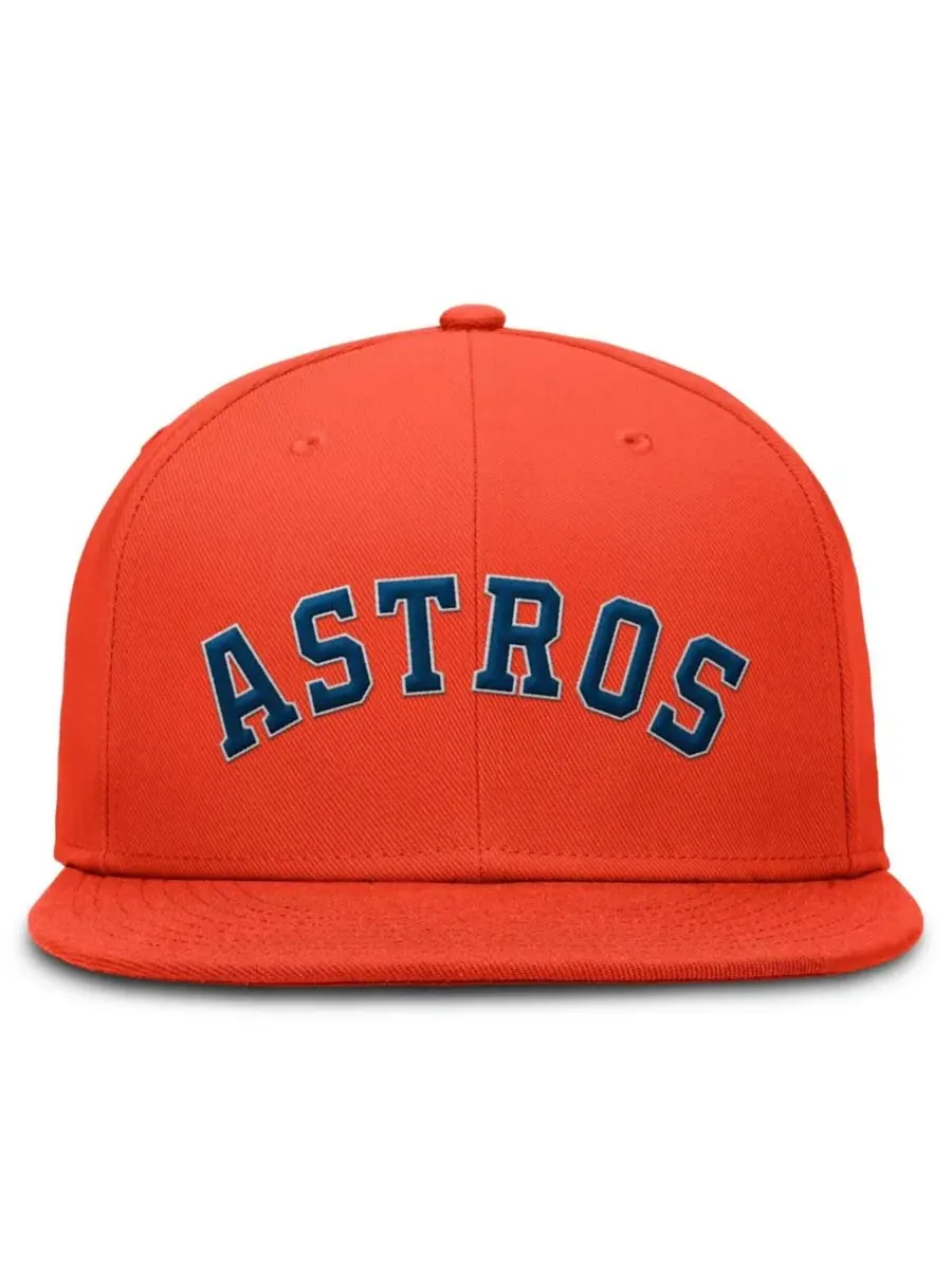 Бейсболка Nike Houston Astros Wordmark Dri-FIT Round Bill True Fitted — изображение 2 из 4, оранжевый