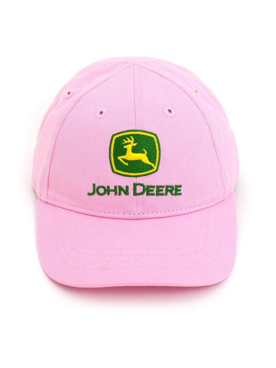 Детская бейсболка из саржи John Deere — розовый