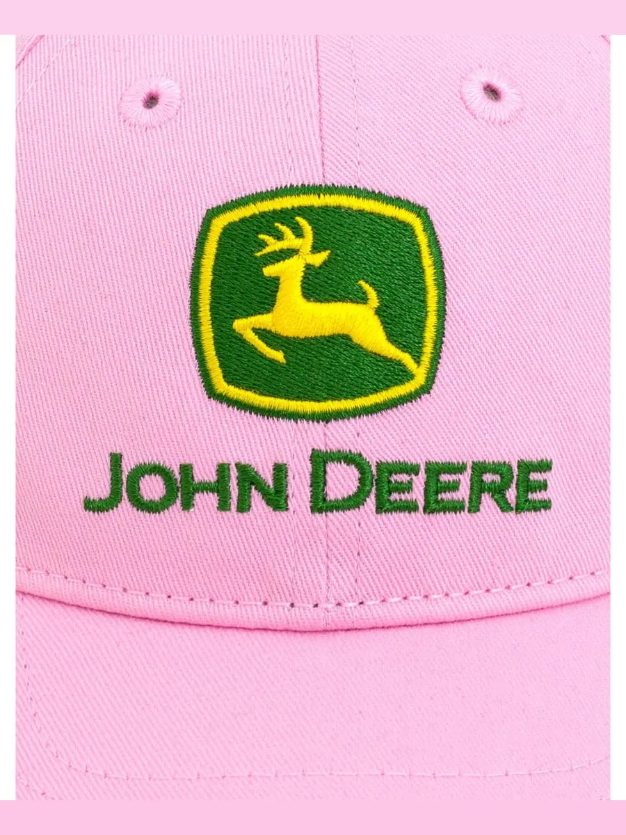 Детская бейсболка из саржи John Deere — изображение 3 из 4, розовый