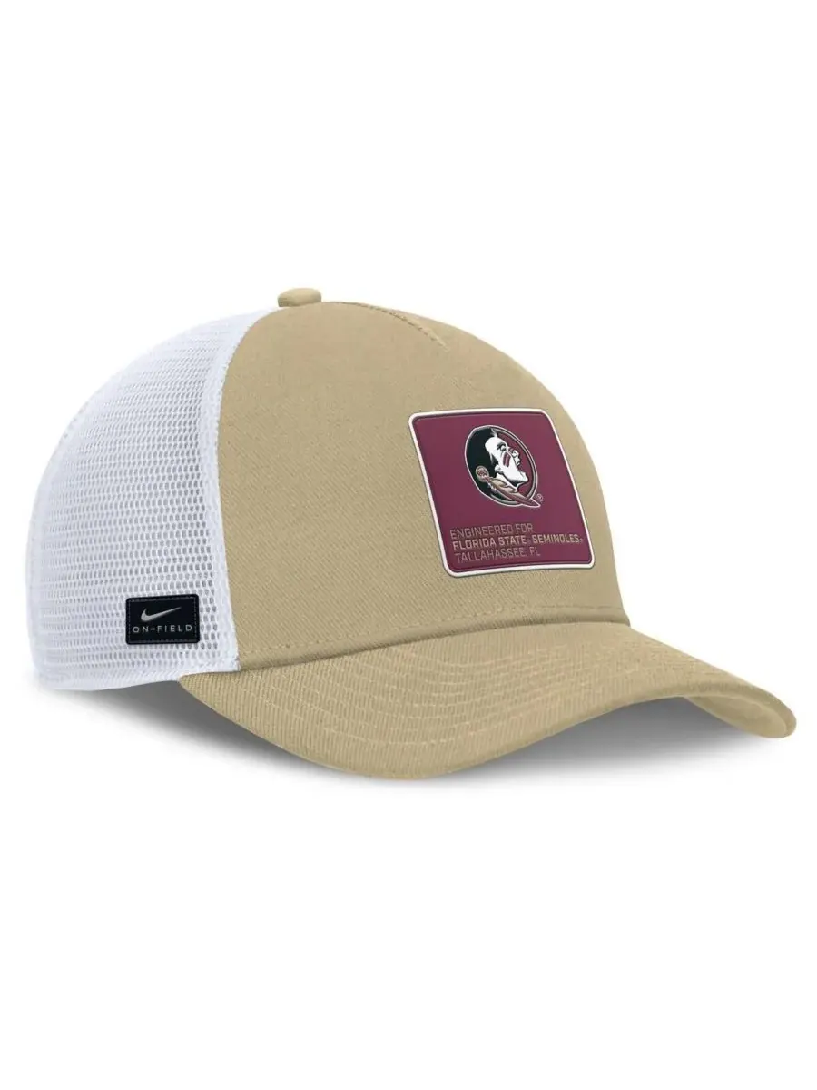 Nike Мужская золотисто-белая регулируемая бейсболка Florida State Seminoles 2025 On-Field Rise — изображение 3 из 4