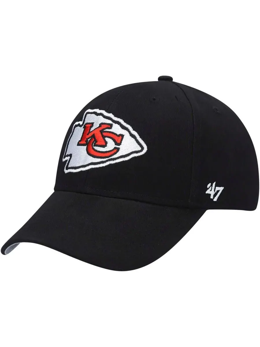 '47 Brand Детская черная регулируемая бейсболка Kansas City Chiefs Basic Secondary MVP — изображение 1 из 4, черный
