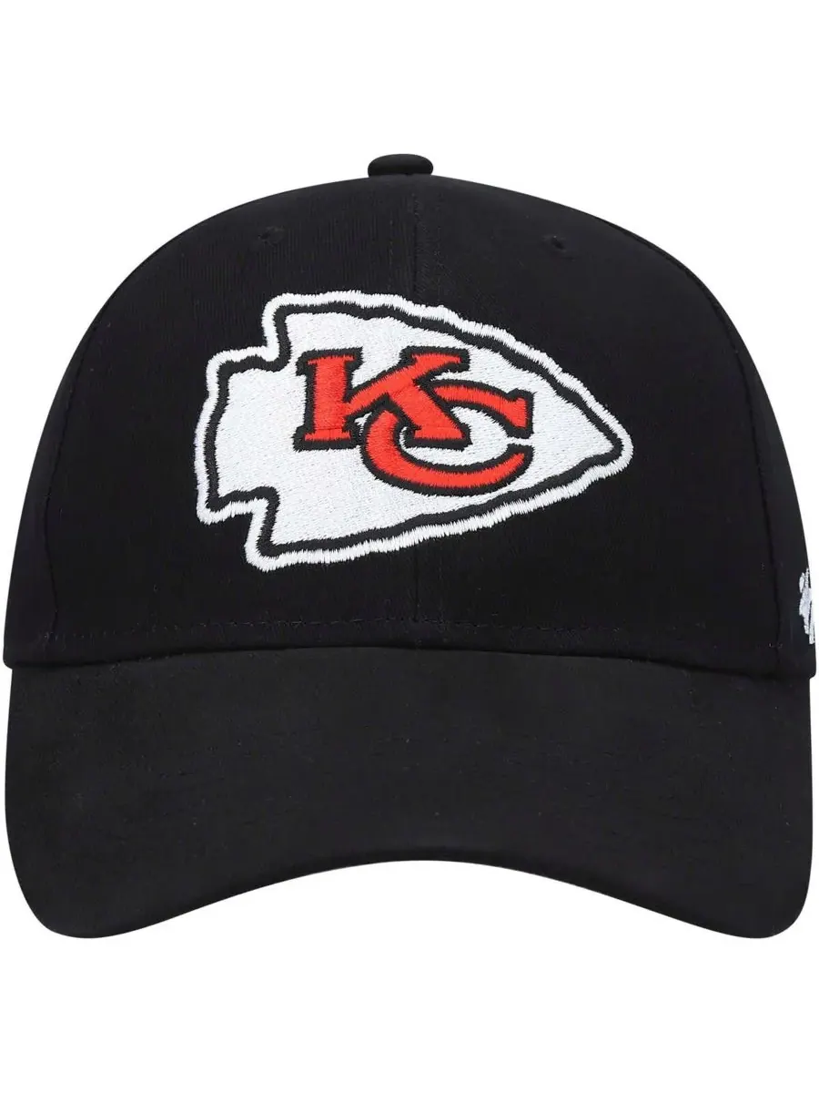 '47 Brand Детская черная регулируемая бейсболка Kansas City Chiefs Basic Secondary MVP — изображение 2 из 4, черный