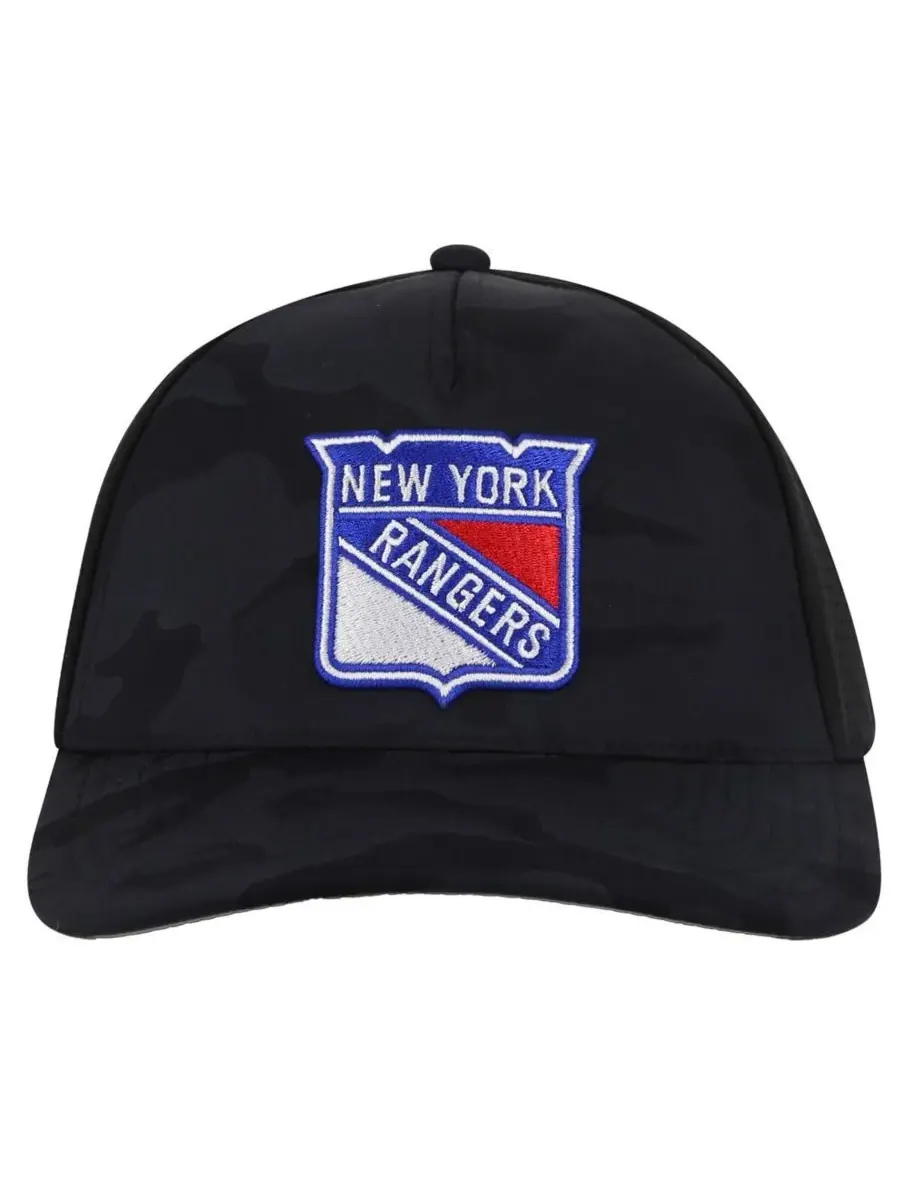 American Needle Мужская черная кепка New York Rangers Valin Camo Super Tech с регулируемой высотой — изображение 1 из 3