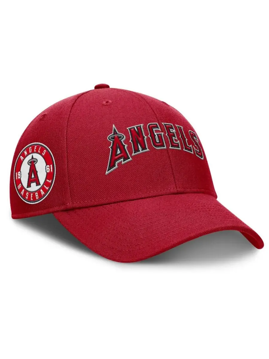 Nike Мужская красная регулируемая кепка-габардин с символикой Los Angeles Angels Rise — изображение 1 из 4, красный