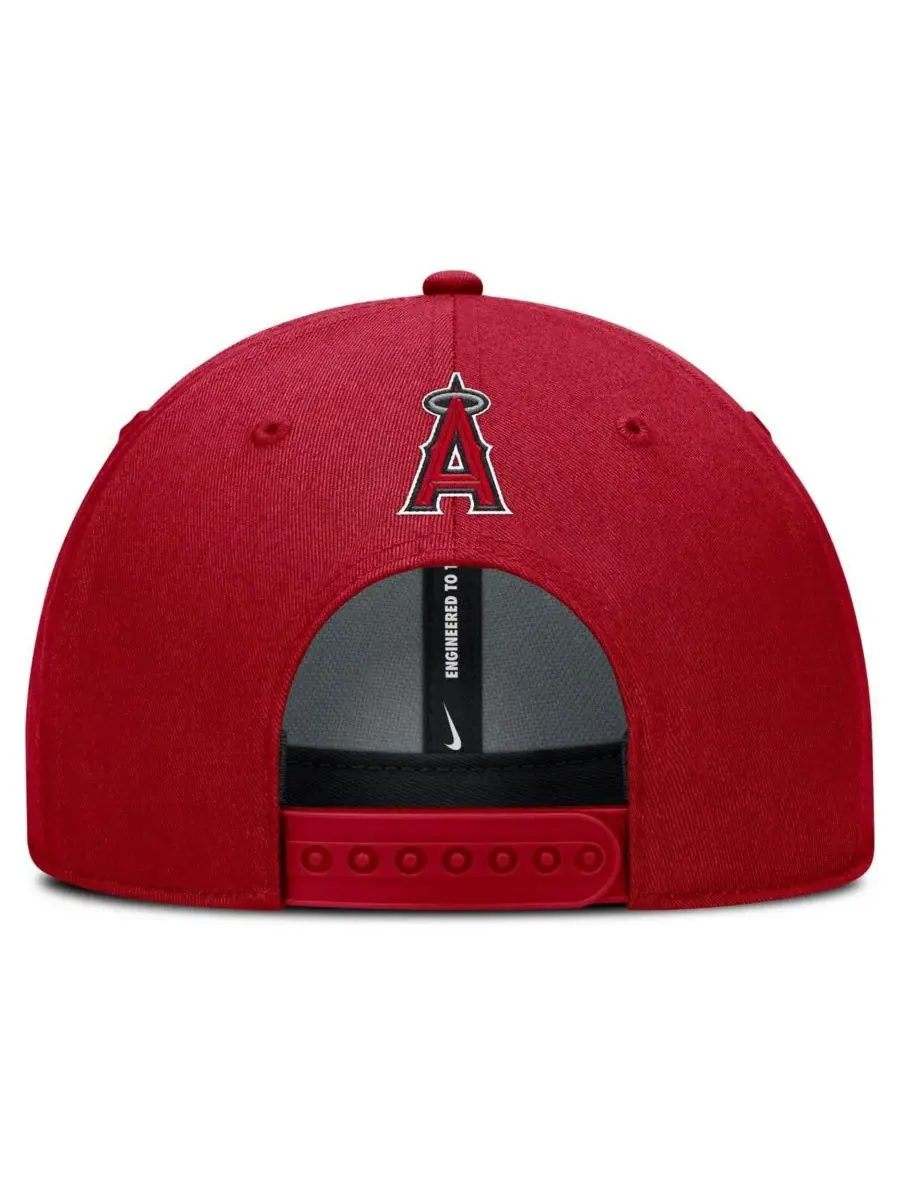 Nike Мужская красная регулируемая кепка-габардин с символикой Los Angeles Angels Rise — изображение 3 из 4, красный