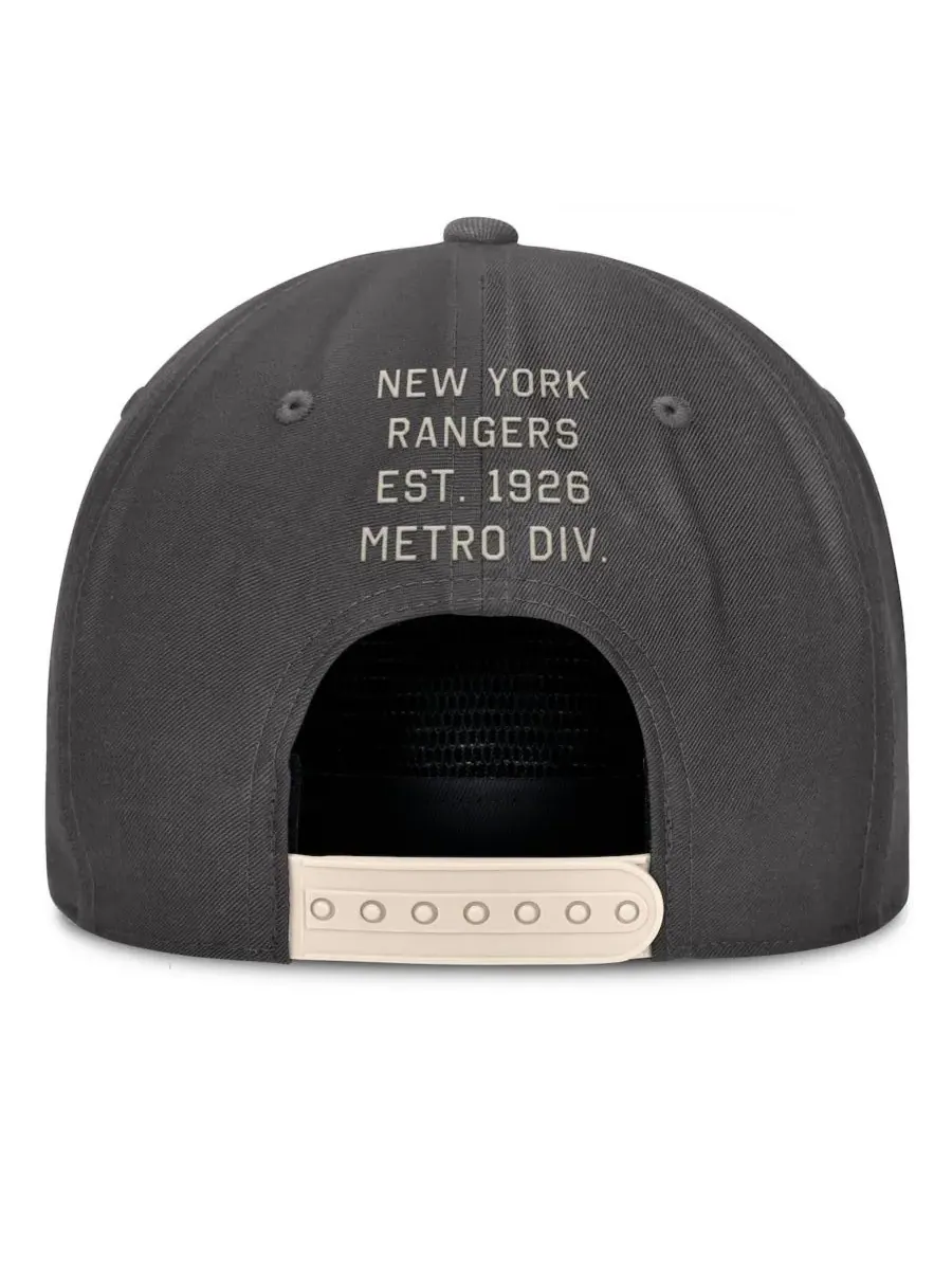 Fanatics Мужская регулируемая бейсболка New York Rangers цвета хаки — изображение 4 из 4, темно-серый
