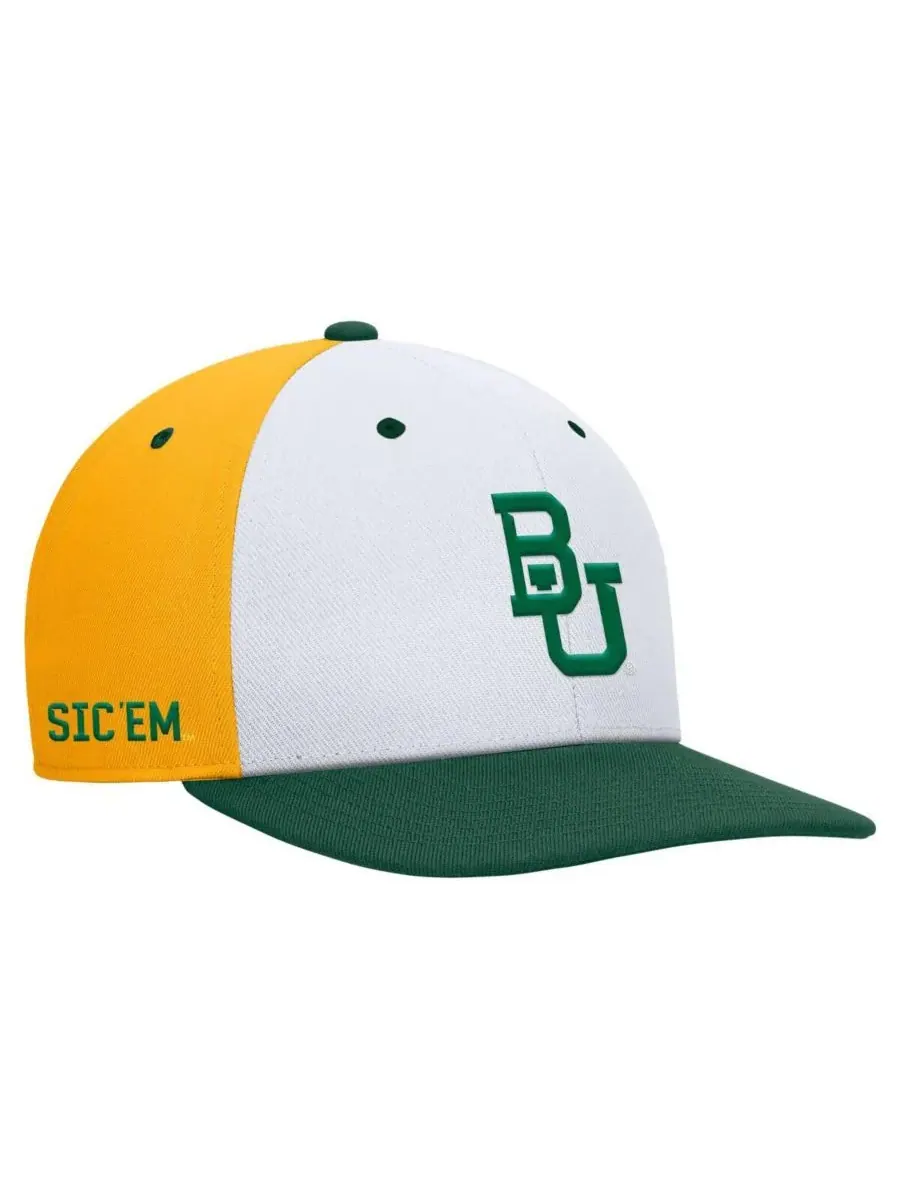 Nike Мужская бело-золотая бейсболка Baylor Bears Pro Performance Snapback — изображение 1 из 3, белый золотистый