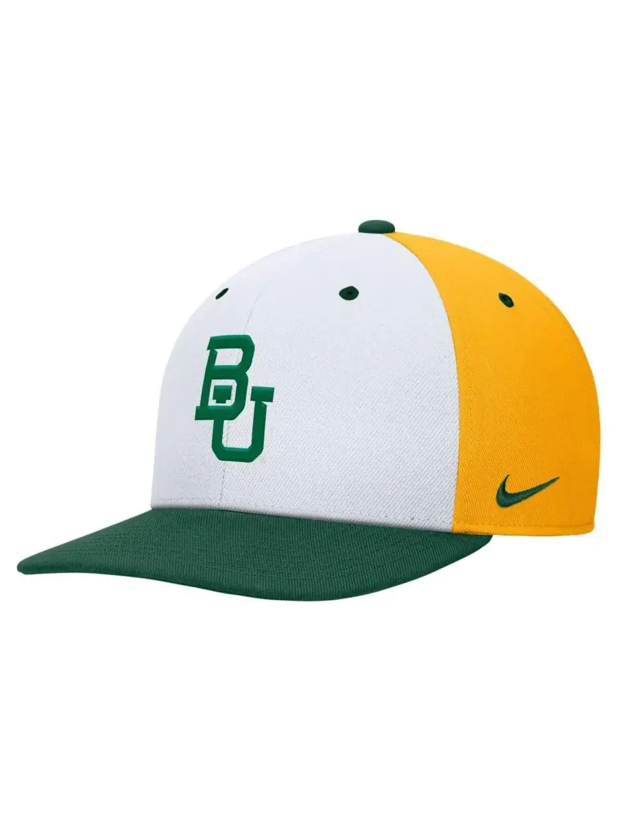 Nike Мужская бело-золотая бейсболка Baylor Bears Pro Performance Snapback — изображение 3 из 3, белый золотистый