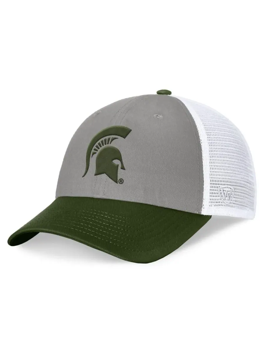 Top of the World Мужская серо-зеленая бейсболка Michigan State Spartans OHT с регулируемым размером — изображение 1 из 4