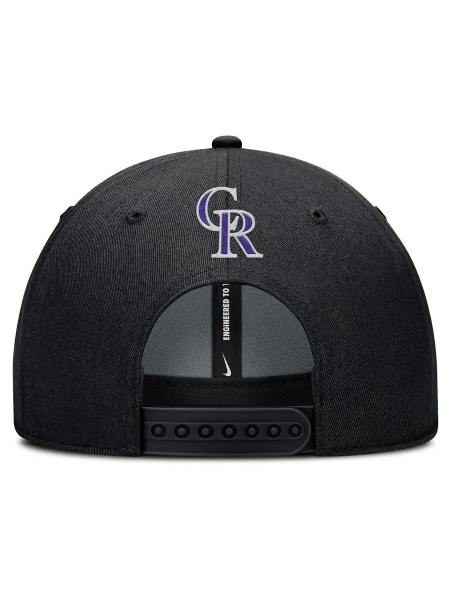 Nike Мужская черная регулируемая кепка Colorado Rockies Rise Gaberdine — изображение 2 из 4, черный