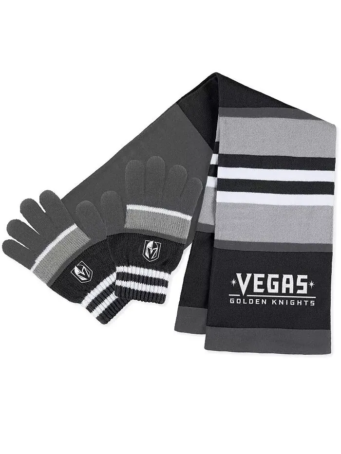 Женский комплект перчаток и шарфа Vegas Golden Knights Stripe WEAR by Erin Andrews — изображение 1 из 3