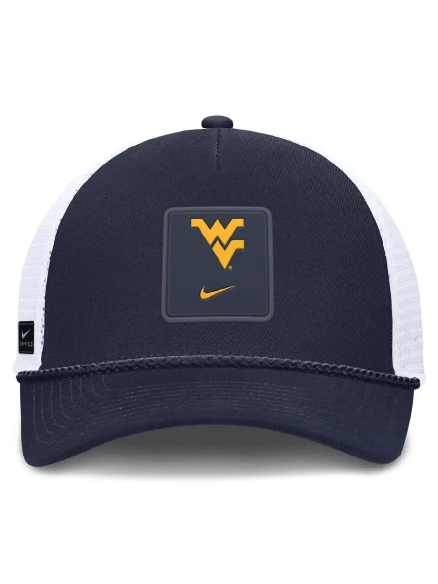 Кепка-тракер Nike West Virginia Mountaineers 2026 On-Field Gameday Rope — изображение 2 из 4, темно-синий белый