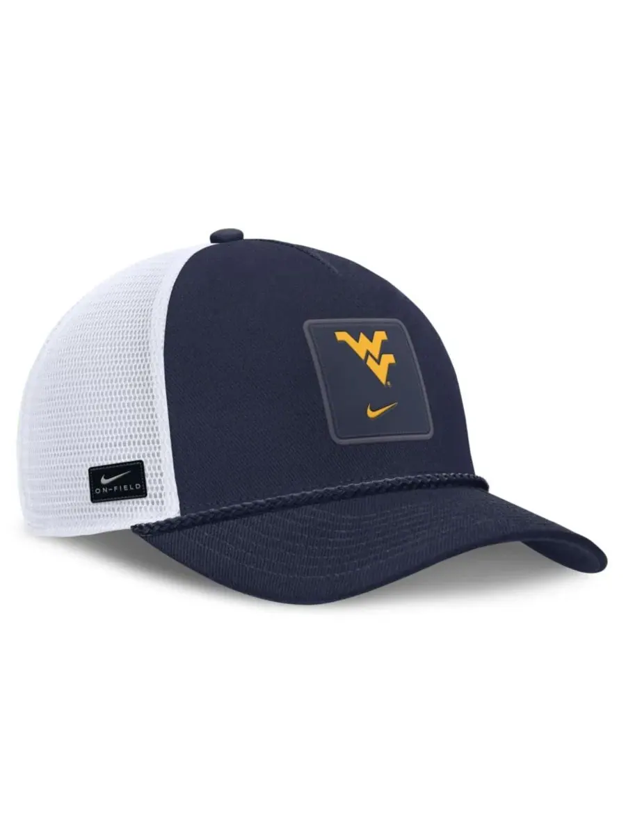 Кепка-тракер Nike West Virginia Mountaineers 2026 On-Field Gameday Rope — изображение 3 из 4, темно-синий белый