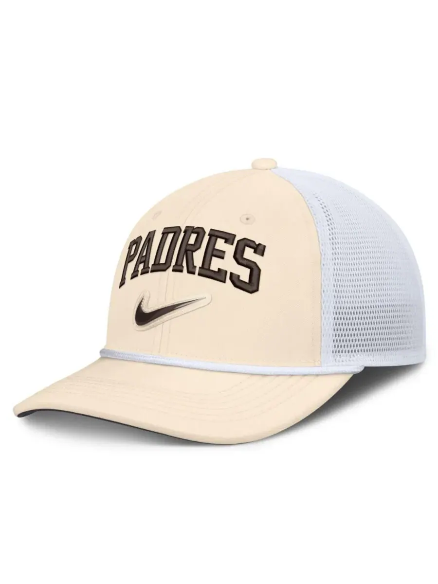 Кепка-тракер Nike Rise Dri-FIT с вышивкой San Diego Padres — изображение 1 из 4, натуральный белый