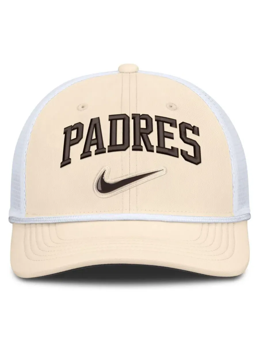Кепка-тракер Nike Rise Dri-FIT с вышивкой San Diego Padres — изображение 2 из 4, натуральный белый