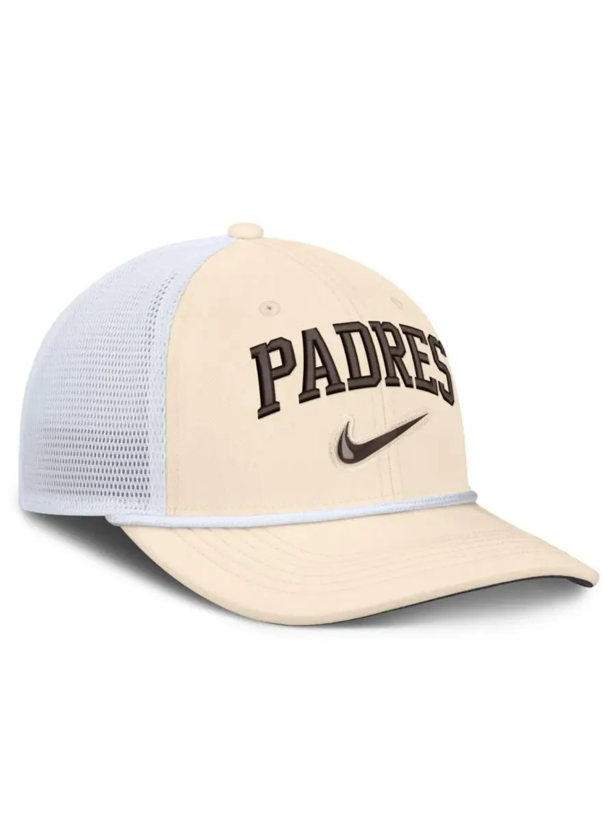 Кепка-тракер Nike Rise Dri-FIT с вышивкой San Diego Padres — изображение 3 из 4, натуральный белый