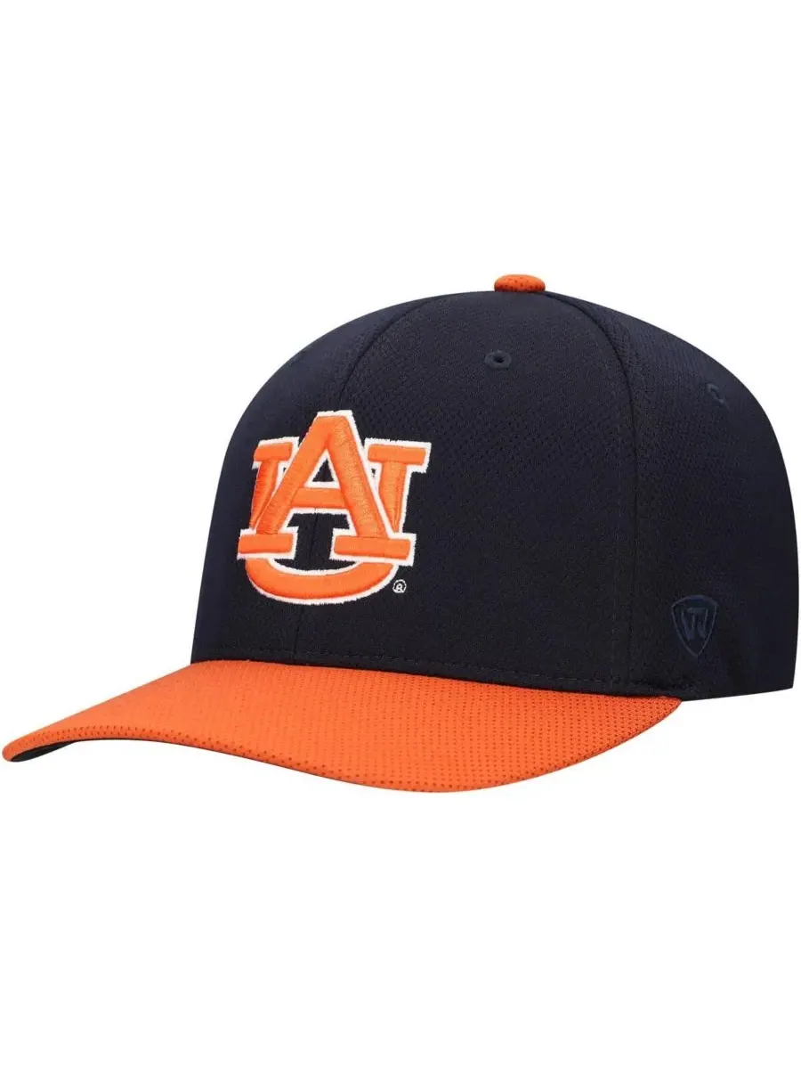 Top of the World Мужская черная бейсболка Auburn Tigers Reflex Fitted Hat — изображение 3 из 4, черный