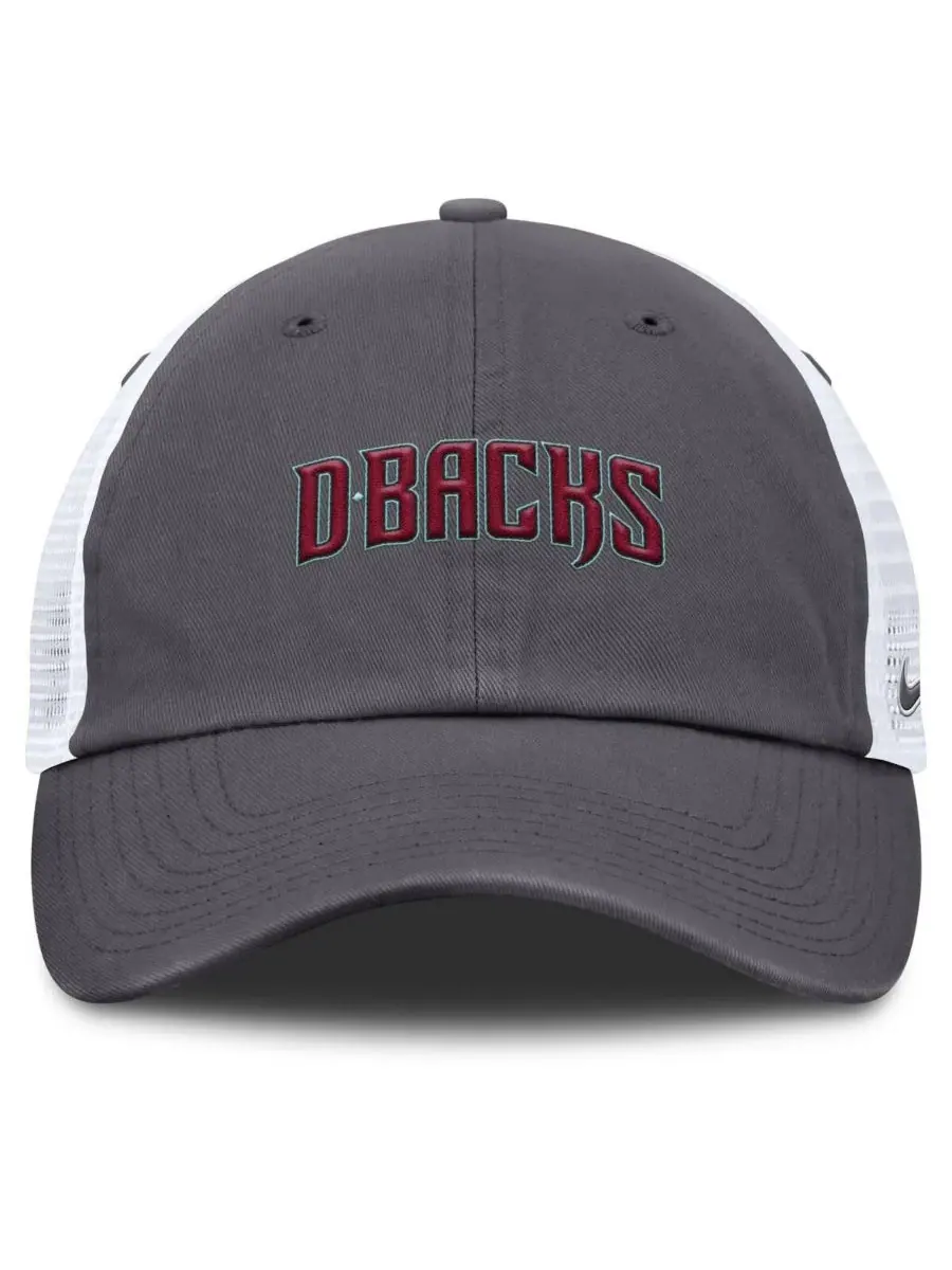 Nike Мужская серая регулируемая кепка-тракер с логотипом Arizona Diamondbacks — изображение 4 из 4, серый