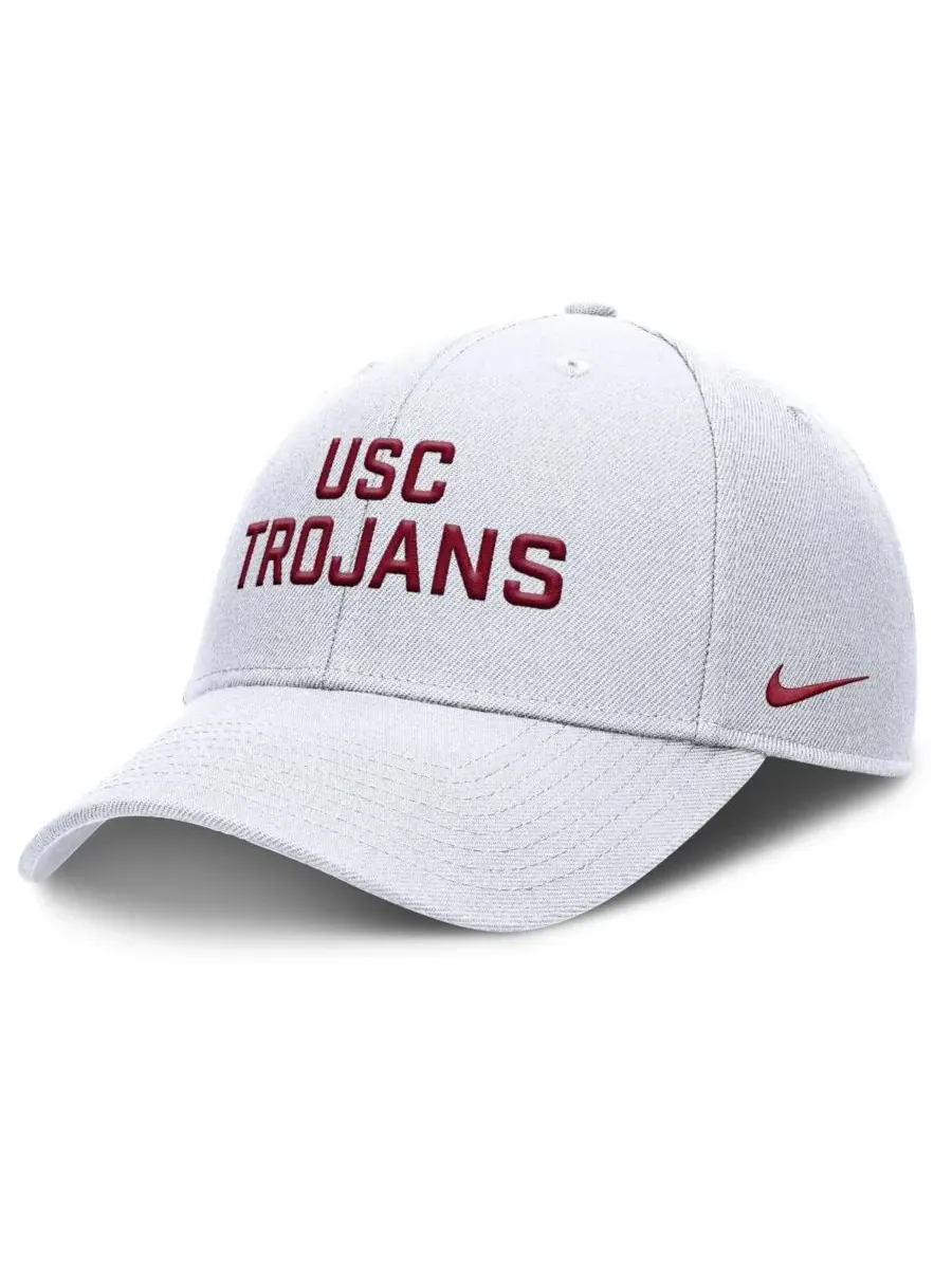 Nike Мужская белая регулируемая кепка для тренировок USC Trojans Rise — изображение 1 из 4, белый