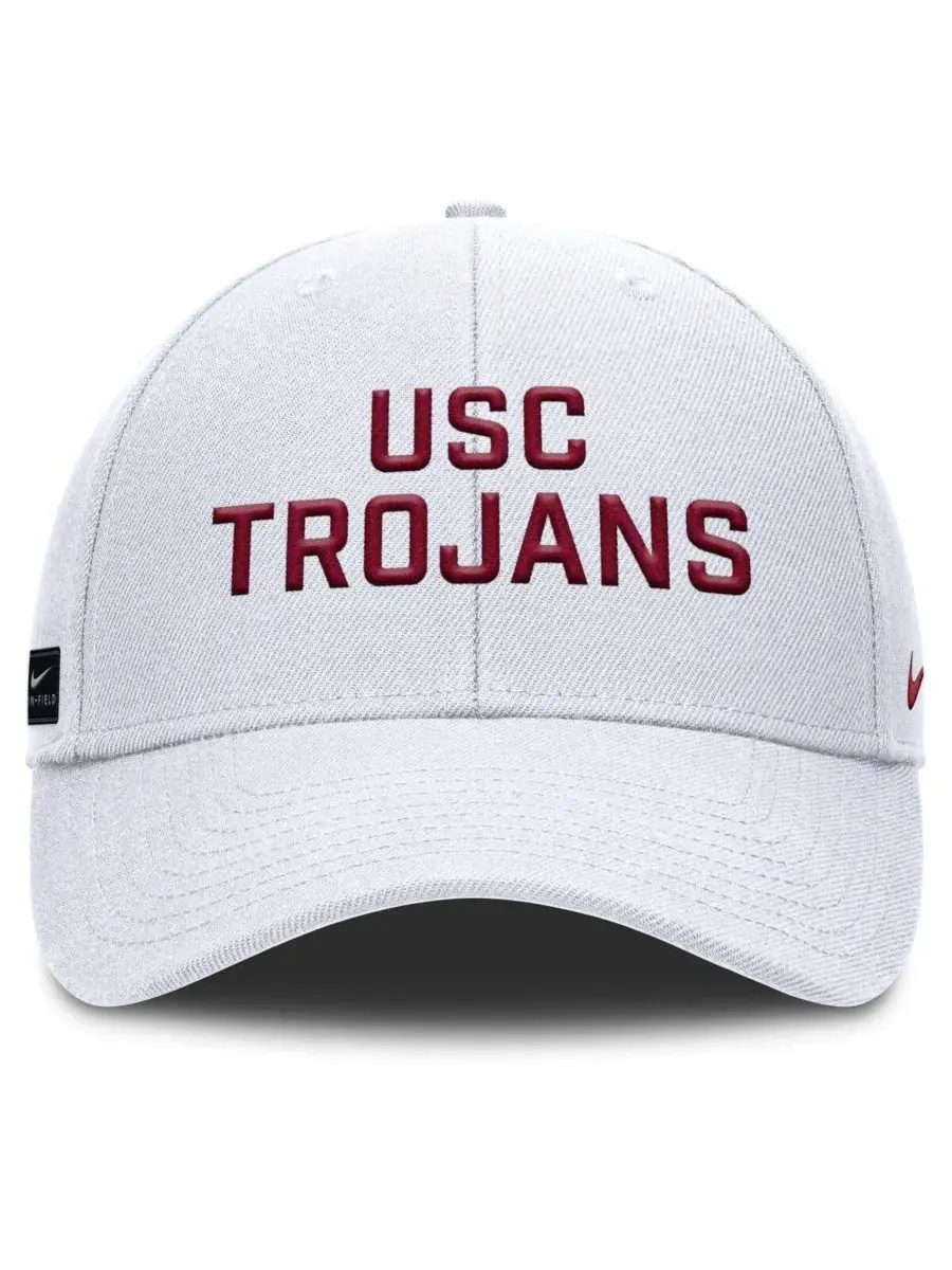 Nike Мужская белая регулируемая кепка для тренировок USC Trojans Rise — изображение 2 из 4, белый