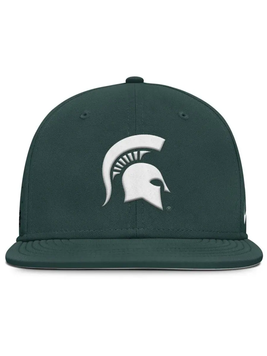 Nike Мужская зеленая бейсболка Michigan State Spartans On-Field Dugout True Performance Fitted Hat — изображение 5 из 5