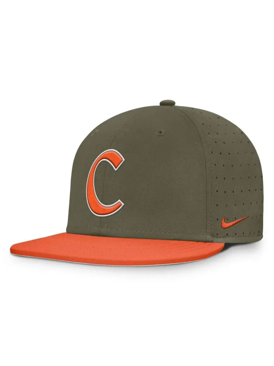 Nike Мужская кепка оливкового цвета с символикой команды Clemson Tigers, предназначенная для игры — изображение 1 из 5