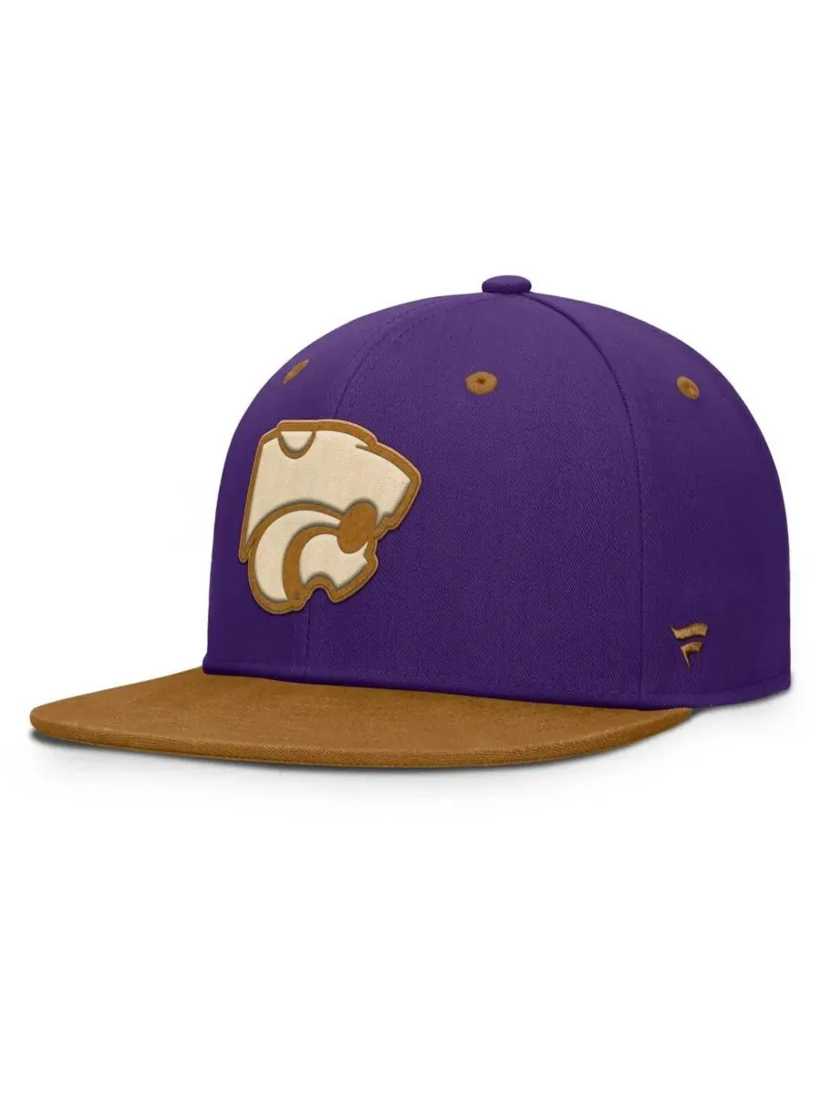 Fanatics Мужская фиолетово-коричневая кепка Kansas State Wildcats NoBo Fitted Hat — изображение 1 из 4, фиолетовый коричневый